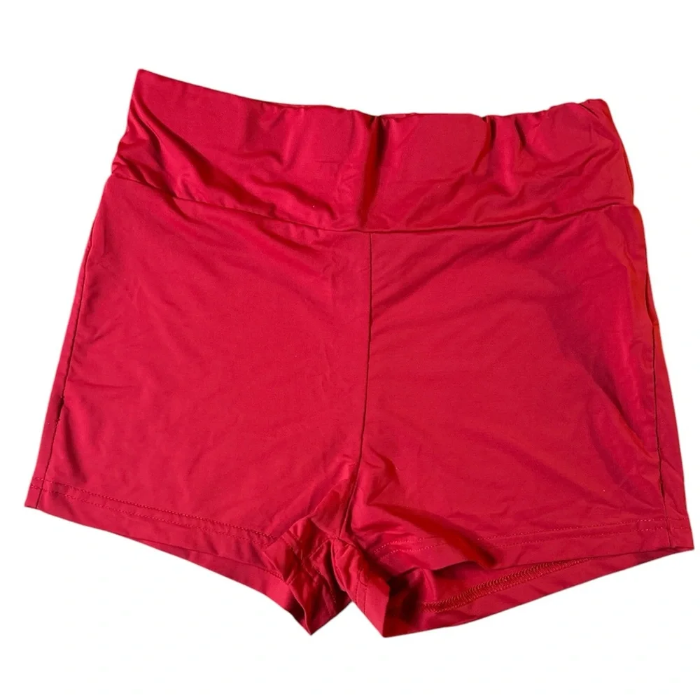 SHEIN Mini Shorts Vibrant Red Swimwear XS
